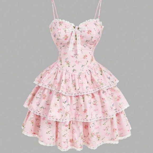 Pink Ruffled Dress - Picture 1 of 2